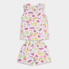 Infant Girls' 100% Cotton Short Set, सफ़ेद, small image number null