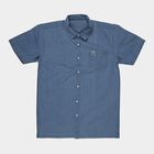 Boys Light Blue Button-Down Casual Shirt, Light Blue, small