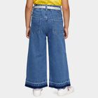 Girls' Blue Relaxed Fit Heart Patch Jeans, Mid Blue, small