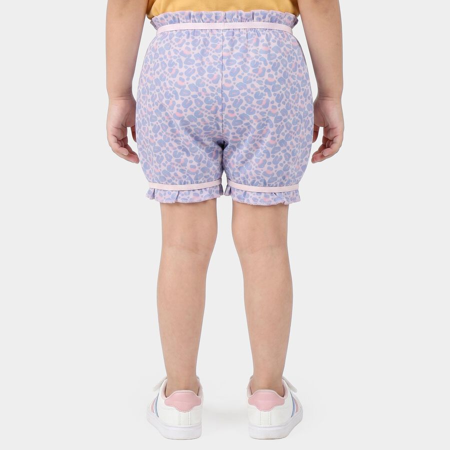 Girls' Lilac Regular Fit Ruffled Bloomer, Lilac, large