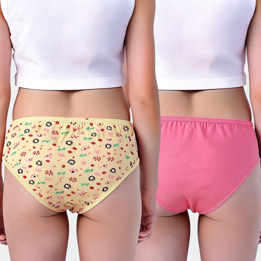 Girls Yellow Regular Fit Printed Panty, पीला, large