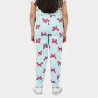 Girls' Aqua Cotton Blend Elastic Waist Pyjama, Aqua, small