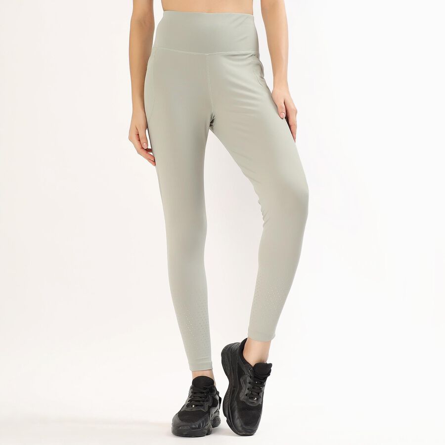 Women's Light Sage Green High-Rise Tights, Light Green, large