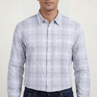 Men's Grey Cotton Classic Casual Shirt, Light Grey, small