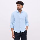 Men's Bright Aqua Classic Slim Fit Casual Shirt, Aqua, small