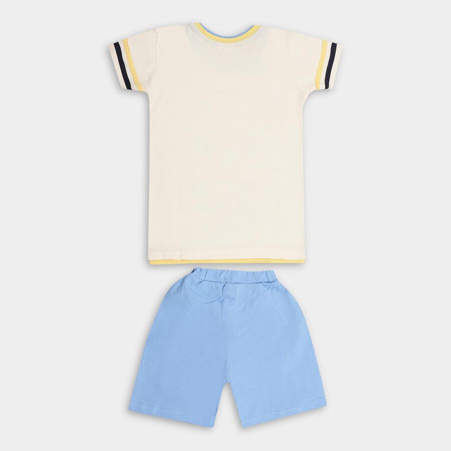 Boys' 100% Cotton Knit Baba Suit , Off White, large image number null