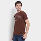 Men's Round Neck Half Sleeves T-Shirt , Brown, small image number null