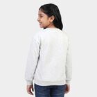 Girls' Grey Crew Neck Pullover Sweatshirt, मिश्रित हल्का ग्रे, small