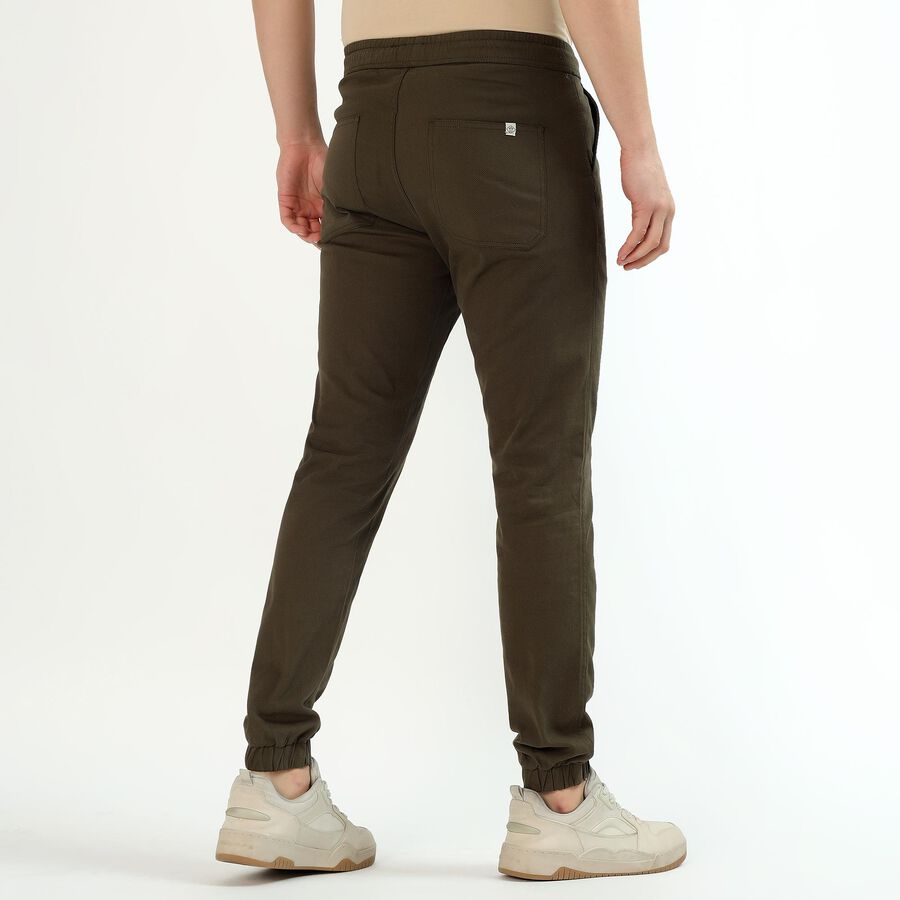 Men's Olive Green Slim Fit Jogger Trousers, Olive, large image number null
