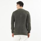 Men's Muted Olive Green Mock Neck Casual Pullover, ओलिव, small image number null