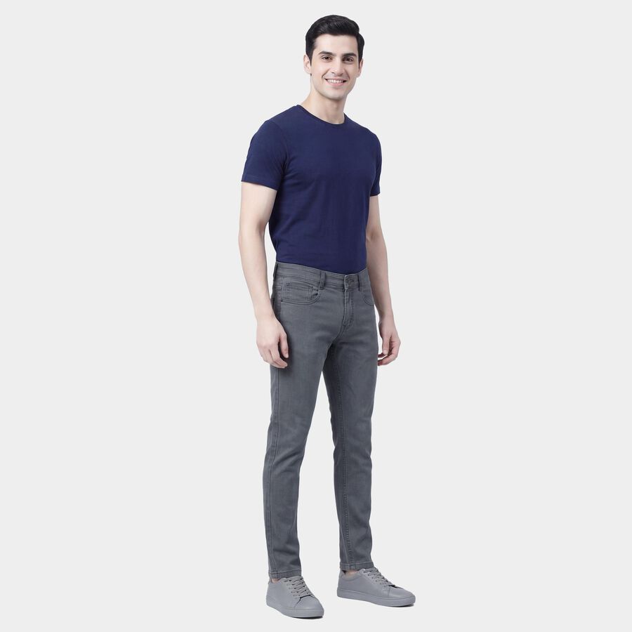 Men's Grey Slim Fit Jeans, Light Grey, large
