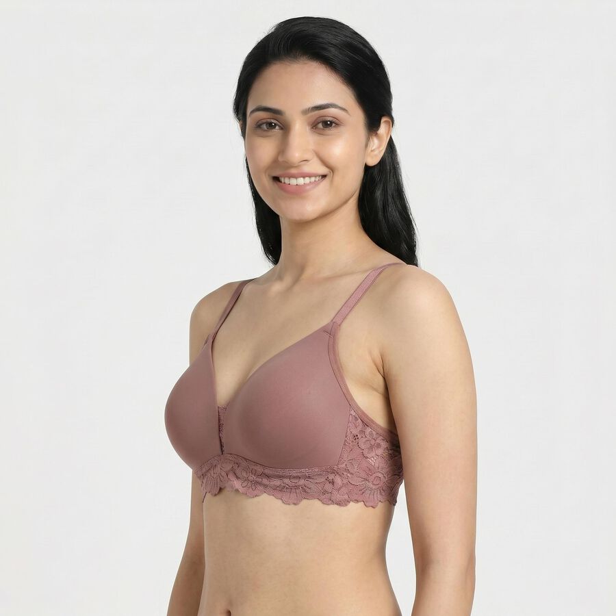 Women's Brown Plunge T-Shirt Bra, Brown, large