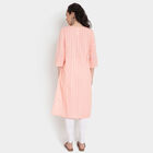Cotton Embroidered 3/4Th Sleeves Kurta, Peach, small image number null