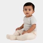 Infants Soft Cream Cotton Blend Embossed Pyjama, Beige, small image number null
