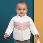 Infants Light Pink Stand Collar Puffer Jacket, हल्का गुलाबी, small