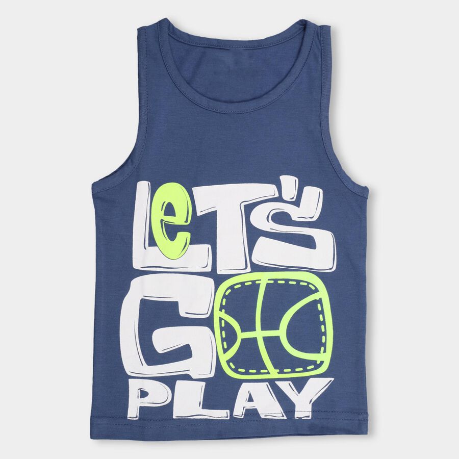 Boys' T-Shirt, मध्यम नीला, large image number null