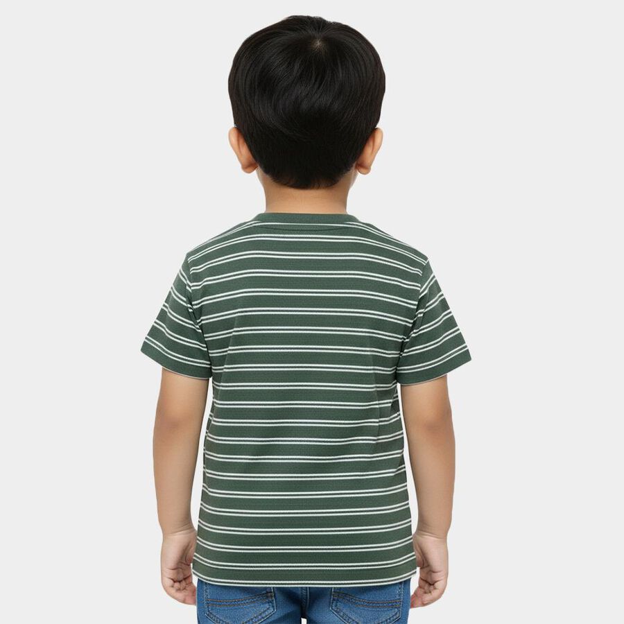Boys' Half Sleeves T-Shirt, Dark Green, large