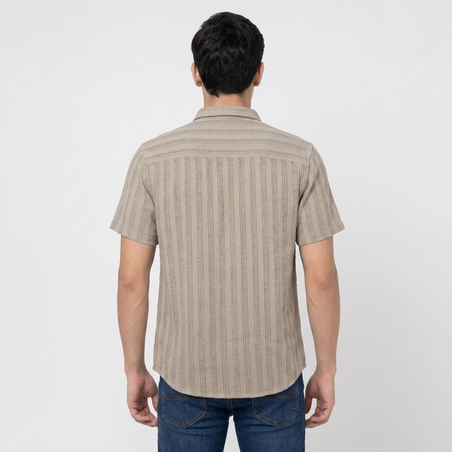 Men's Light Grey Cotton Regular Fit Casual Shirt, Light Grey, large