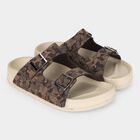 Girls' Olive Green Buckle Strap Sliders, Olive, small