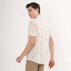 Men's Off-White Cotton Half Sleeve Classic Casual Shirt, Off White, small