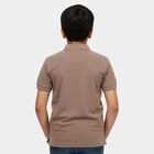 Boys' Dark Rust Brown Crew Neck Graphic Printed T-Shirt, Brown, small