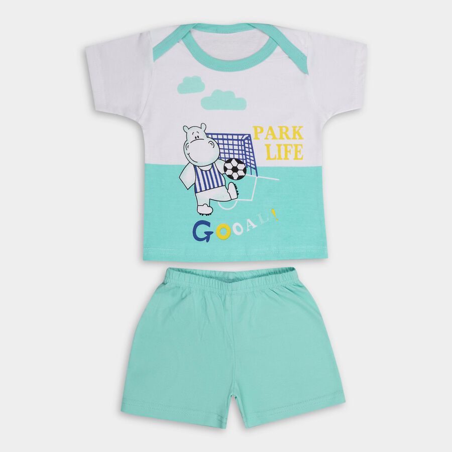 Infant Boys' 100% Cotton Baba Suit , हल्का हरा, large