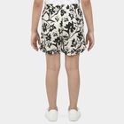 Girls' Black Regular Fit Floral Print Shorts, काला, small
