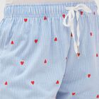 Women's Light Sky Blue Heart Printed Elastic Waist Pyjama, हल्का नीला, small image number null