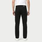 Men's Black Slim Fit Solid Jeans, काला, small