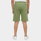 Boys' Olive Regular Fit Embroidered Bermuda Shorts, ओलिव, small