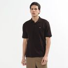Men's Rich Brown Cotton Polo Neck Casual T-Shirt, भूरा, small