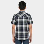 Boys Navy Blue Cotton Short Sleeves Collared Regular Fit Shirt, नेवी ब्लू, small