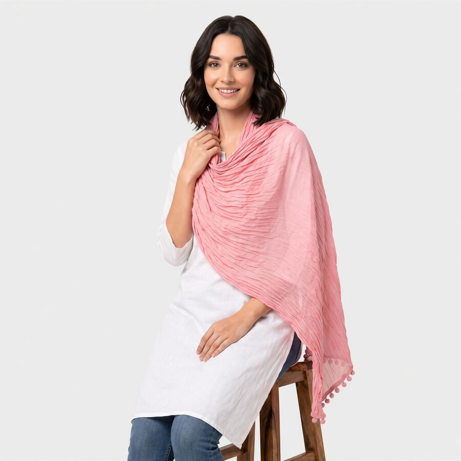 Women's Pink Dupatta, Pink, large