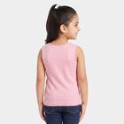 Girls Pink Cotton Round Neck Vest, गुलाबी, small