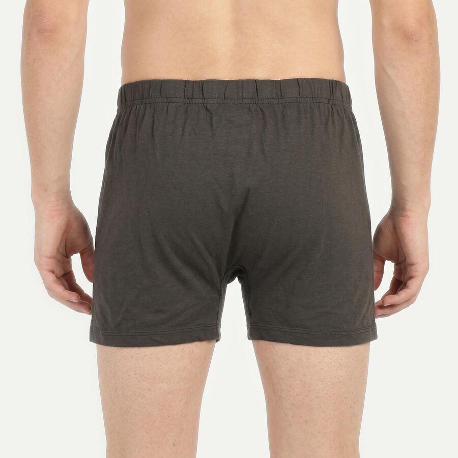 Men's Olive Green Regular Fit Solid Trunks, ओलिव, large