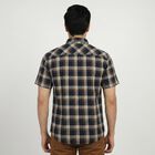 Men's Navy Blue Cotton Casual Shirt, नेवी ब्लू, small