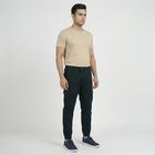 Men's Dark Green Slim Fit Casual Trousers, Dark Green, small