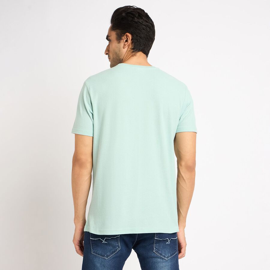 Men's Round Neck Half Sleeves T-Shirt , Aqua, large image number null