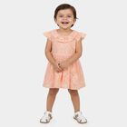 Infants' Peach Sleeveless Casual Frock, Peach, small