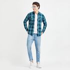 Checked Casual Shirt, Dark Green, small image number null