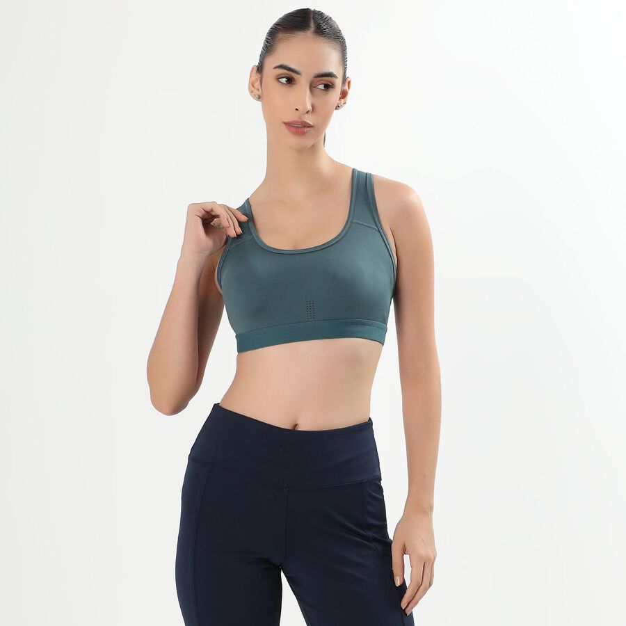 Ladies' Sports Bra, गहरा हरा, large image number null