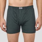 Men's Mid Blue Regular Fit Solid Trunks, मध्यम नीला, small
