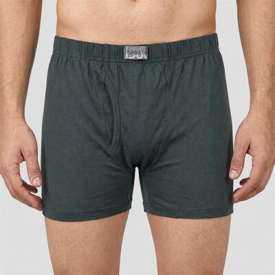 Men's Mid Blue Regular Fit Solid Trunks