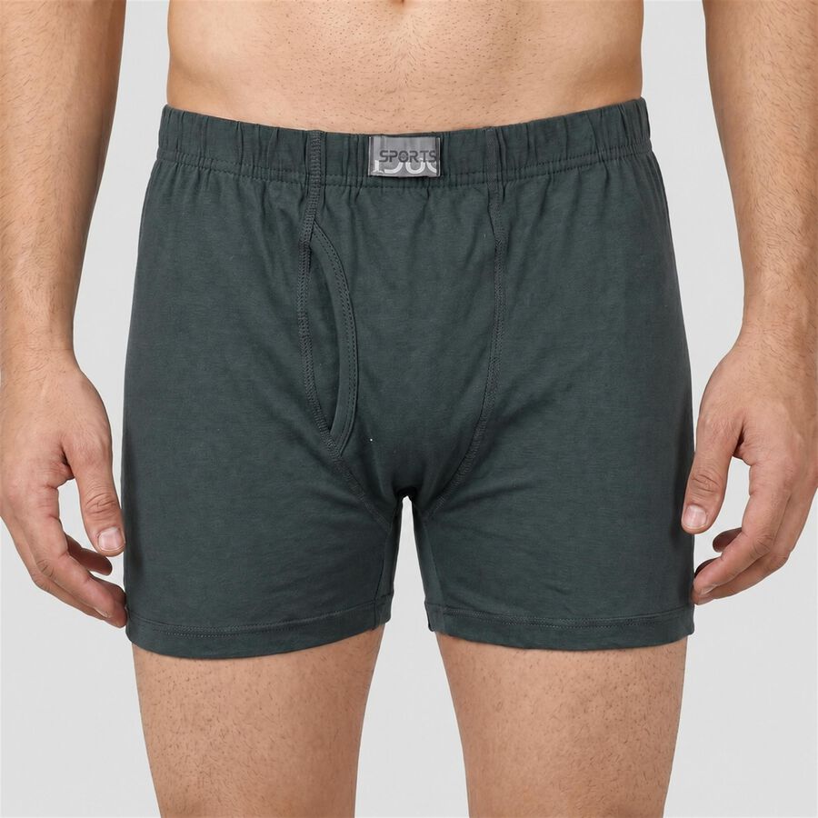 Men's Mid Blue Regular Fit Solid Trunks, मध्यम नीला, large