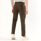 Men's 100% Cotton Slim Fit Casual Trousers, Olive, small