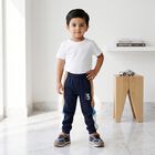 Boys Navy Blue Jogger Colorblock Pyjama, Navy Blue, small
