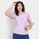 Ladies' Round Neck T-Shirt , लाइलेक, small