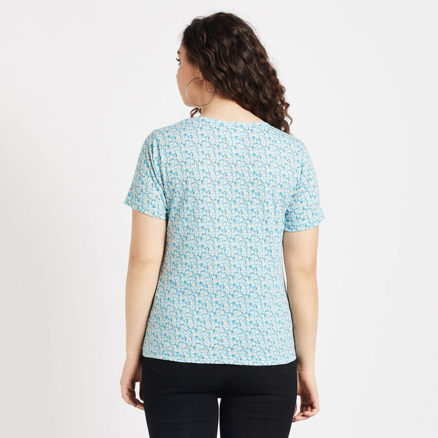 Round Neck T-Shirt, Aqua, large image number null