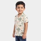 Boys' Mint Green Cotton Camp Collar Casual Shirt, Light Green, small