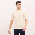 Men's White Round Neck T-Shirt, Off White, small image number null
